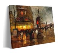 Edouard Cortes Famous Painters' Works（The Place De La Bastille Paris）Printing Posters Wall Art Scroll Canvas Painting Picture Living Room Decor Home 20x30inch(50x75cm)