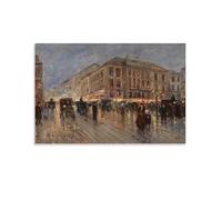Edouard Cortes-Parisian Street Scene, 1919-1969 Painting On Canvas Wall Art Poster Scroll Picture Print Walls Decor Home Posters 1