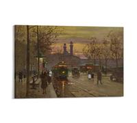Edouard Cortes-Towards The Trocadero Palace Picture Print Wall Art Poster Painting Canvas Posters Artworks Room Aesthetic 08x12inc