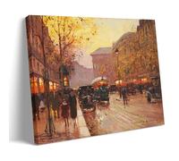 Edouard Cortes Works《Autumn Evening on Boulevard De La Madeleine, Paris》Printing Posters Fashion Canvas Painting Wall Art Hanging Picture Prints for Home Interior Decor 24x36inch(60x90cm)