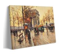 Edouard Cortes Works《Paris Autumn Street Scene》Printing Posters Premium Canvas Print Wall Paintings Stylish Room Decor for Indoor Home Space 20x30inch(50x75cm)