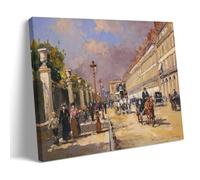 Edouard Cortes Works《Paris Boulevard at Dusk》Printing Posters Simple Modern Canvas Wall Art Decorative Picture Prints for Indoor Household 12x18inch(30x45cm)