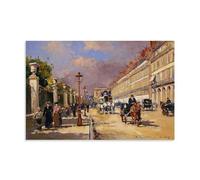 Edouard Cortes Works《Paris Boulevard at Dusk》Printing Posters Versatile Canvas Print Wall Art Paintings Home Decor for Living Room Bedroom 16x24inch(40x60cm)