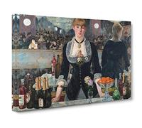 Edouard Manet A Bar at the Folies Bergere Canvas Print | Gallery Wrapped 30mm Frame Wall Art | 20x14 inches | Ready to Hang | Classic Picture | Living Room Bedroom Lounge Office