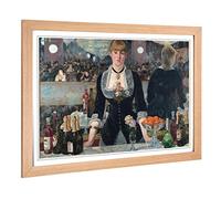 Edouard Manet A Bar at The Folies Bergere Framed Wall Art Print A2 Oak