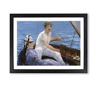 Edouard Manet Boating Classic Painting Framed Print | A4 Black Framed Wall Art | Ready to Hang | Classic Historical Picture | Living Room Bedroom Lounge Office