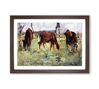 Edouard Manet Cows in a Field Framed Print | A2 Walnut Framed Wall Art | Ready to Hang | Modern Animal Picture | Living Room Bedroom Lounge Office