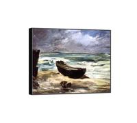 Édouard Manet Famous Wall Art Paintings Print on Canvas-Black Frame Picture for Living Room Decor-Reproduction(Rising Tide) 50x60cm-19x23in