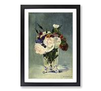 Edouard Manet Flowers in a Crystal vase Framed Print | A2 Oak Framed Wall Art | Ready to Hang | Modern Floral Picture | Living Room Bedroom Lounge Office