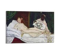 Edouard Manet Great Works of Art Olympia Poster Canvas Room Aesthetic Wall Art Prints Home Modern Decor 24x36inch(60x90cm)