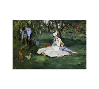 Edouard Manet Outstanding Works Poster The Monet In Their Garden At Argenteuil Home Decor Wall Art Hanging Picture Print Bedroom Decorative Paintings Room Aesthetic 12x18inch(30x45cm)