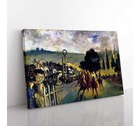 Edouard Manet Race Before the Start Classic Painting Canvas Wall Art Print Ready to Hang, Framed Picture for Living Room Bedroom Home Office Décor, 50x35 cm (20x14 Inch)