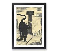 Edouard Manet The Rendezvous Cats Framed Print | A2 Oak Framed Wall Art | Ready to Hang | Modern Animal Picture | Living Room Bedroom Lounge Office