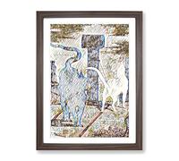 Edouard Manet The Rendezvous Cats Modern Bg Framed Print | A4 Walnut Framed Wall Art | Ready to Hang | Modern Animal Picture | Living Room Bedroom Lounge Office