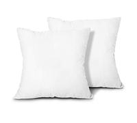 Edow Throw Pillow Inserts, Set of 2 Lightweight Down Alternative Polyester Pillow, Couch Cushion, Sham Stuffer, Machine Washable. (White, 18x18) @ M&A STYLES LTD