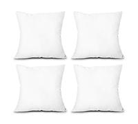 EDOW Throw Pillow Inserts, Set of 4 Lightweight Down Alternative Polyester Pillow, Couch Cushion, Sham Stuffer, Machine Washable. (White, 16x16)