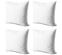 EDOW Throw Pillow Inserts,Set of 4 Soft Hypoallergenic Down Alternative Polyester Square Form Decorative Pillow, Cushion,Sham Stuffer,Cotton Cover. (White, 18x18)