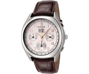EDOX les bemonts Chronograph Big - Date Automatic Mens Analogue Automatic Watch with Leather Bracelet 45001-3-AAD