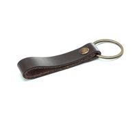 Edozos Crazy Horse Real Leather Handmade Keyring for Keys Fob Home/Office Lock Vintage Key Ring (Dark Brown, Antique Bass)