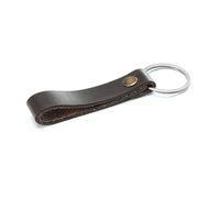 Edozos Crazy Horse Real Leather Handmade Keyring for Keys Fob Home/Office Lock Vintage Key Ring (Dark Brown, Nickel)