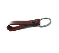 Edozos Crazy Horse Real Leather Handmade Keyring for Keys Fob Home/Office Lock Vintage Key Ring (Dark Maroon, Antique Bass)