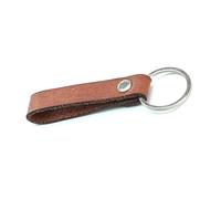 Edozos Crazy Horse Real Leather Handmade Keyring for Keys Fob Home/Office Lock Vintage Key Ring (Mid Brown, Nickel)