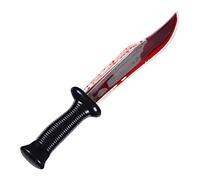 Edozos® Halloween Plastic Prop Weapons Set - Fake Bloody Axe, Slasher Knife & Machete | Safe Cosplay Fancy Dress Accessories | Horror Movie Costume Props & Scary Decoration (Bloody Knife 33 CM)