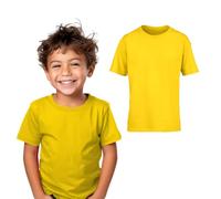 Edozos® Kids Value Pack Plain Crew Neck T-Shirts - 100% Cotton Short Sleeve Casual Tees for Boys & Girls 3-15 Years (UK, Age, 7 Years, 8 Years, Regular, Yellow)