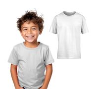 Edozos® Kids Value Pack Plain Crew Neck T-Shirts - 100% Cotton Short Sleeve Casual Tees for Boys & Girls 3-15 Years (UK, Age, 7 Years, 8 Years, Regular, White)