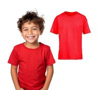 Edozos® Kids Value Pack Plain Crew Neck T-Shirts - 100% Cotton Short Sleeve Casual Tees for Boys & Girls 3-15 Years (UK, Age, 5 Years, 6 Years, Regular, Red)