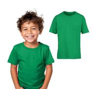 Edozos® Kids Value Pack Plain Crew Neck T-Shirts - 100% Cotton Short Sleeve Casual Tees for Boys & Girls 3-15 Years (UK, Age, 5 Years, 6 Years, Regular, Kelly Green)