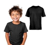 Edozos® Kids Value Pack Plain Crew Neck T-Shirts - 100% Cotton Short Sleeve Casual Tees for Boys & Girls 3-15 Years (UK, Age, 7 Years, 8 Years, Regular, Black)
