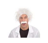 Edozos Mad Scientist Costume Set for Men - Professor Wig & Nurd Goggles, Lab Coat, White Gloves - Einstein Fancy Dress for Halloween & Parties