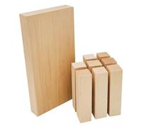 Edpas Stone Pine Craft Wood Mix Set, 18 Pieces Including 2 Large Blocks & 6 Small Blocks Swiss Pine Wood for Carving, Turning, Crafting & Painting
