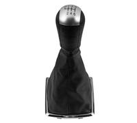 EDPOAQC Compatible with Ford for Focus for Mustang for Transit 2005 2006 2007 2008 2009 2010 2011 2012 5 6-Speed Gear Shift Knob with Gaiter Cover(6 Speed Silver)