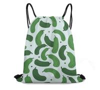 EDPXKL Cartoon Cucumber Pattern Drawstring Backpack Gym Bag Sports Backpack Beach Bag Yoga Travel Bag