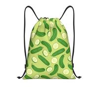 EDPXKL Cartoon Cucumber Pattern Drawstring Backpack Gym Bag Sports Backpack Beach Bag Yoga Travel Medium
