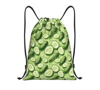 EDPXKL Drawstring Backpack - Cartoon Fruit Cucumber Print Small Drawstring Gym Bag for Women Men, Sports Cinch String Bag Backpack for Beach Travel Swimming