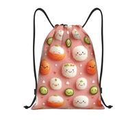 EDPXKL Drawstring Backpack - Cute Rice Ball Cucumber Print Small Drawstring Gym Bag for Women Men, Sports Cinch String Bag Backpack for Beach Travel Swimming