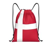 EDPXKL Drawstring Gym Bag Danish Flag Print Drawstring Backpack For Men Women Men Gym Sack Bag Large Backpack, For School, Activities, 36x42cm