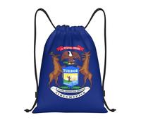 EDPXKL Drawstring Gym Bag Michigan State Flag Print String Bag Men Kids Drawstring Bag Girls Sports Sack, For School, Sports, 36x42cm