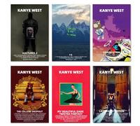 EDQMHFNV Kanye West Poster Album Cover Posters Set of 6 Canvas Music Posters for Bedroom Wall Art Decor Posters & Prints 08x12inch(20x30cm) Style-3