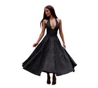 EDQPLL Womens Cocktail Skater Dress,2025 Halter A Line Formal Evening Gowns(Black,S)