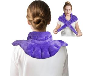 EDRITHRIC Microwave Heating Pad with Heavy Duty Microwave Moisturizing Heat Pack - Neck and Shoulder for Pain, Soreness and Muscle Tension, Herbal Aroma and Fragrance Free - Purple