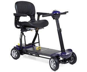 eDrive Electric - Removable Lightweight Battery - Automatic Folding - Travel Mobility Scooter with Heavy Duty Travel Case (Purple)
