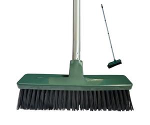 EDS 12'' Yard Broom Outdoor Heavy Duty Garden Brush with 120cm Long Strong Handle Hard Bristle Yard Brush for Cleaning Gardens Yards Decking Pathways