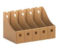 EDS 5 Pack Magazine File Holder Premium Cardboard A4 File Organizer Box with Labels File Holder Desk Organizer for Documents Storage File Divider Magazine Rack for School Office Home (PACK OF 5)