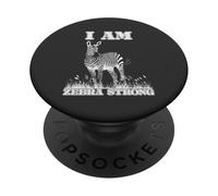 EDS Awareness - I Am Zebra Strong Chronic Illness Strength PopSockets Adhesive PopGrip