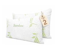 EDS Bamboo Memory Foam Pillow Pack of 2 Medium Firm Pillow for Neck & Shoulder Support Breathable Bed Pillow with Removable Machine Washable Cover for Side Back & Stomach Sleepers (Pack of 2)