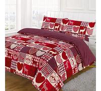 EDS Christmas Bedding Double Size Duvet Bedding Set Xmas Duvet Cover Quilt Bedding Set with Pillowcase for Christmas Home Decorations (200cm x 200cm)